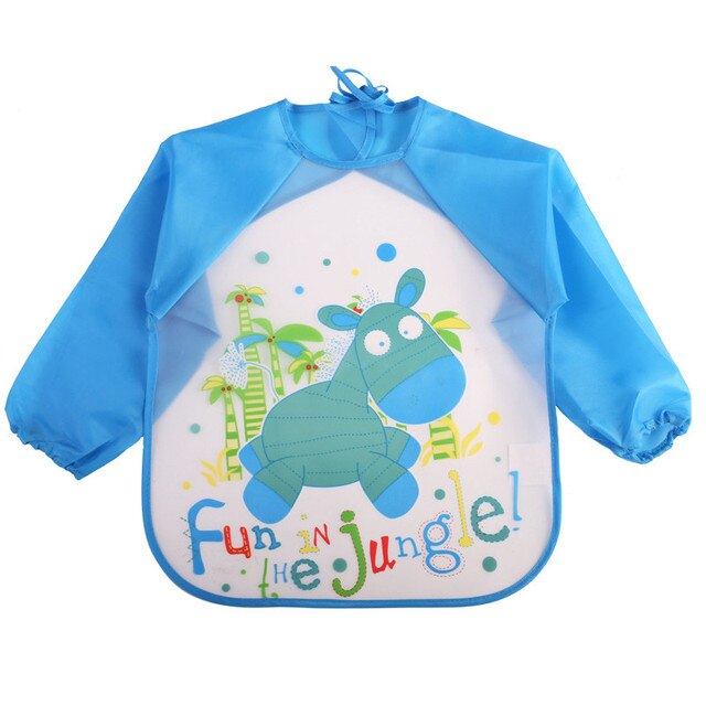 Babero Delantal Bebés Y Niños De Manga Larga Impermeable