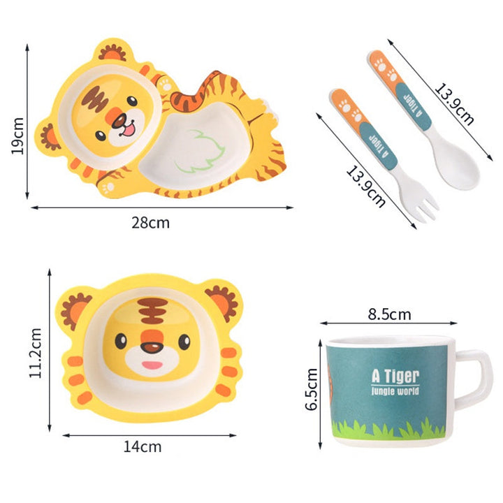 Vajilla Infantil De Fibra De Bambú Para Niños