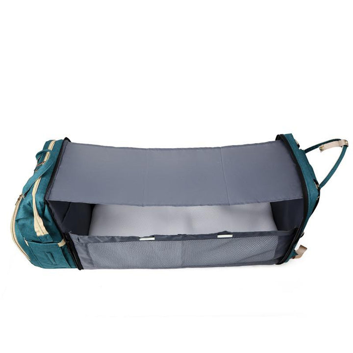 3-in-1 Diaper Backpack with Foldable Crib & Changing Pad