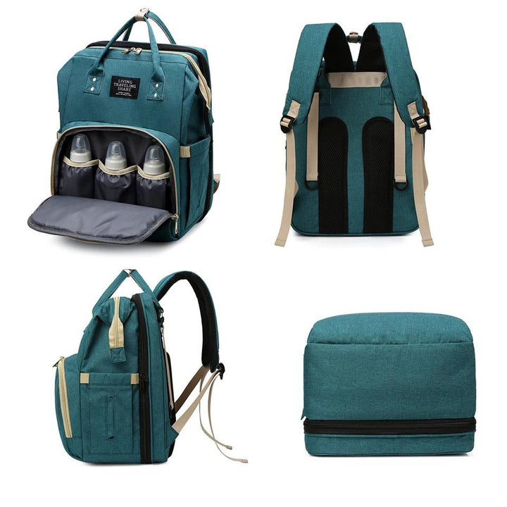 3-in-1 Diaper Backpack with Foldable Crib & Changing Pad