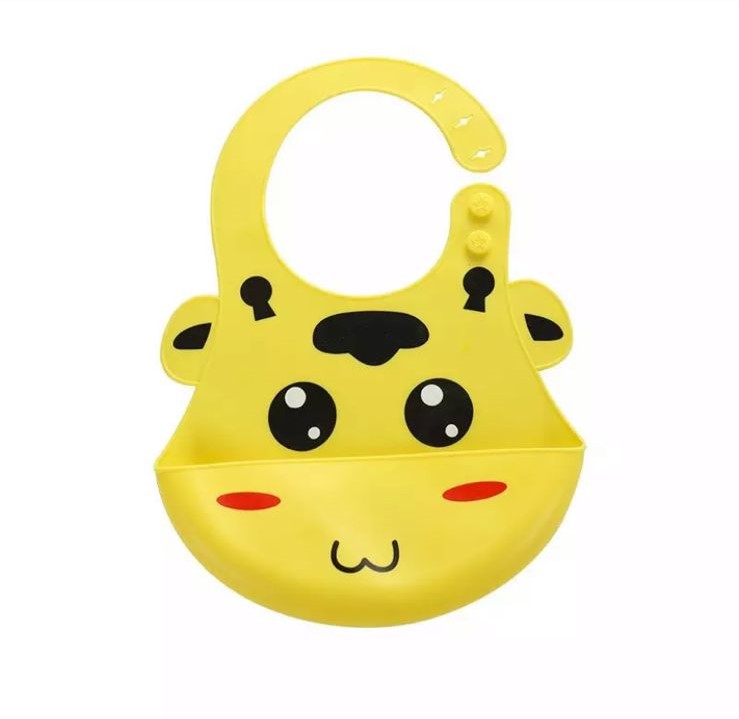 Baberos En Silicona Impermeable Con Bolsillo Fácil Limpieza