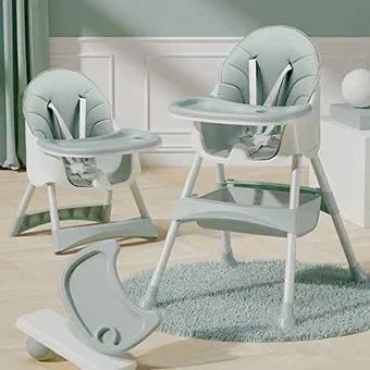 Silla Comedor Para Bebe 3 En 1 - Verde