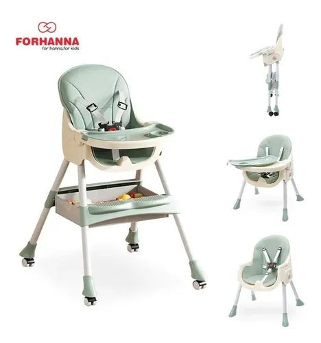 Silla Comedor Para Bebe 3 En 1 - Verde